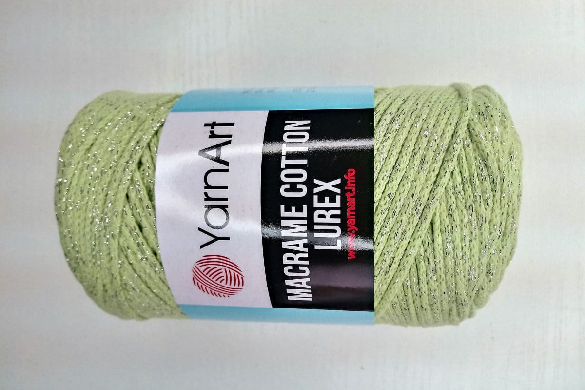 Sznurek YarnArt Macrame cotton lurex-726 (seledyn)