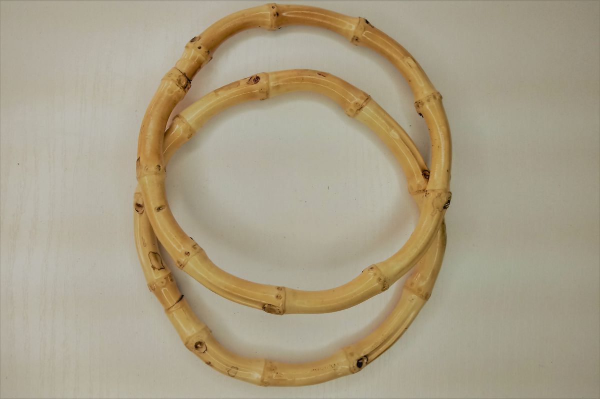 Ucha bambusowe do torebki -14 -15 cm  (jasne )