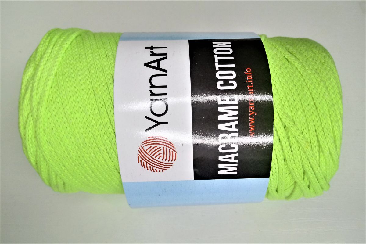 Sznurek bawełniany YarnArt Macrame cotton- 801 (neonowy zielony)