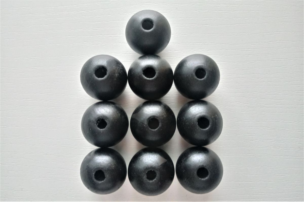 Koraliki drewniane - 25 mm ( czarne ) 10 szt