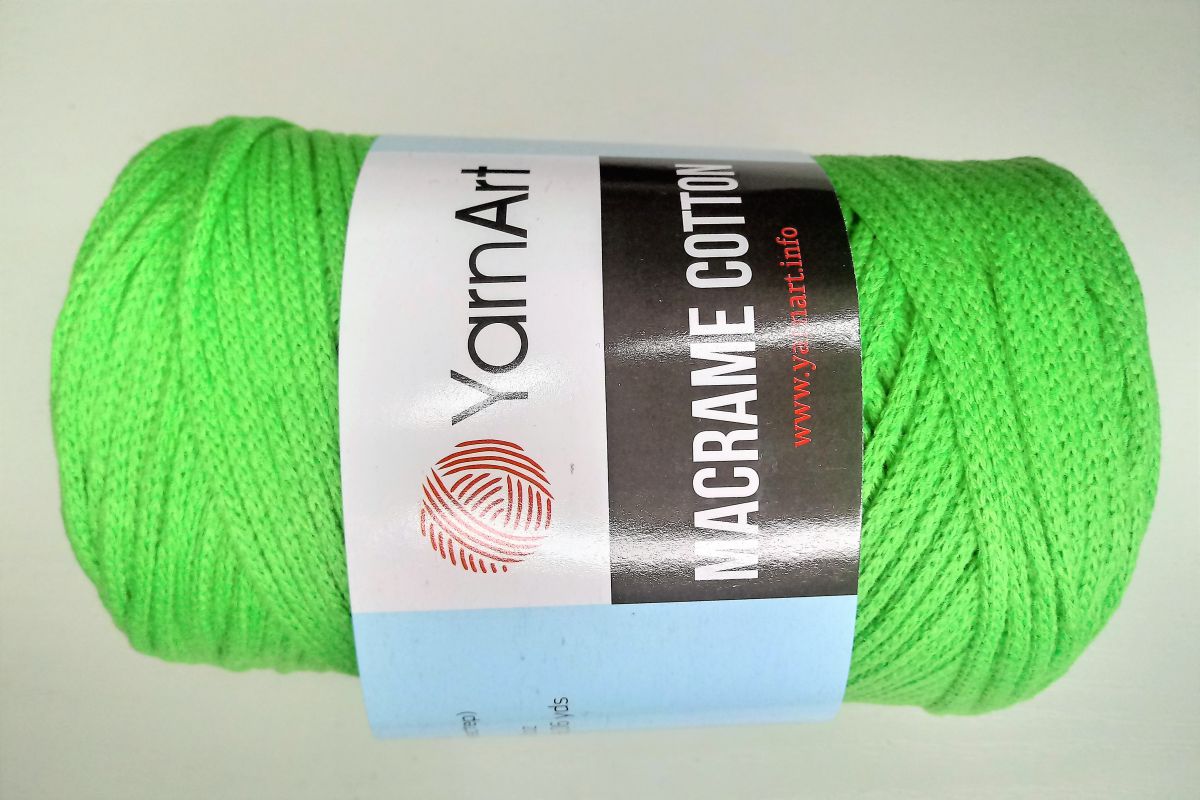 Sznurek bawełniany YarnArt Macrame cotton- 802 (jaskrawy zielony)