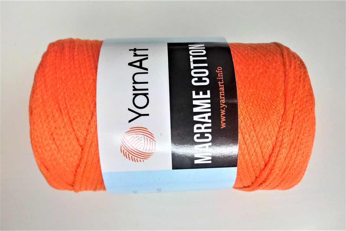 Sznurek bawełniany YarnArt Macrame cotton- 800 (neonowy pomarańcz)