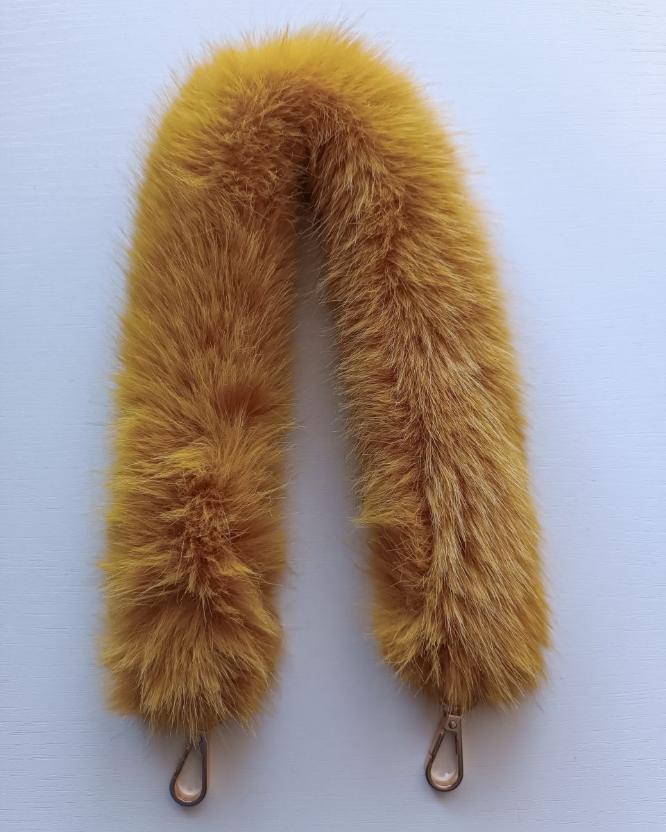 Futrzana rączka z karabińczykami - 65 cm - imbir ( 10)