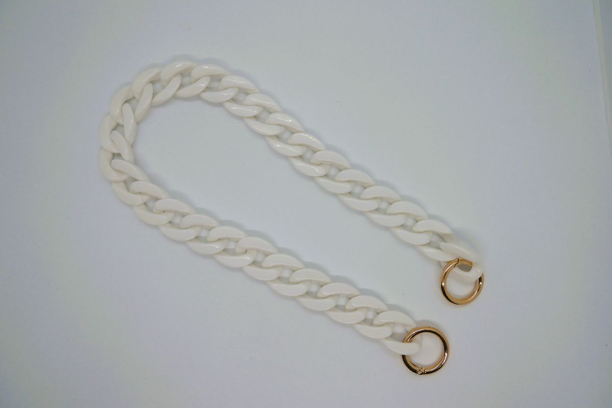 Łańcuch akrylowy  biały - 50 cm