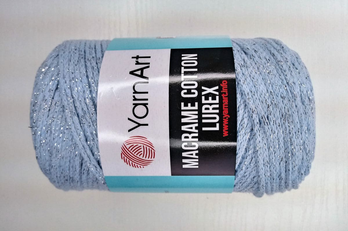Sznurek YarnArt Macrame cotton lurex-729 ( błękitna)