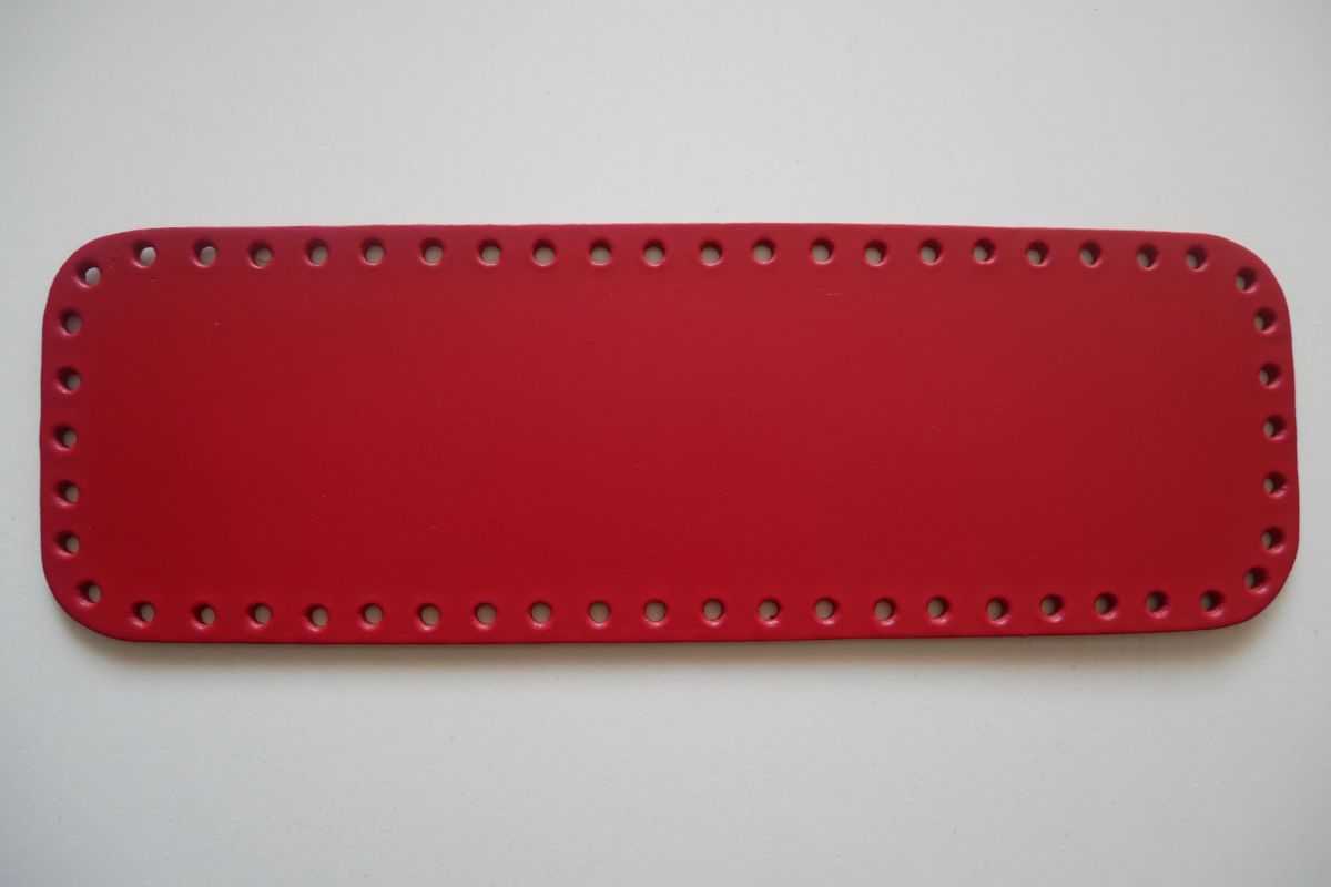 Dno- spód DIY torebki z naturalnej skóry Jucht - 25 x 8 cm ( czerwone )