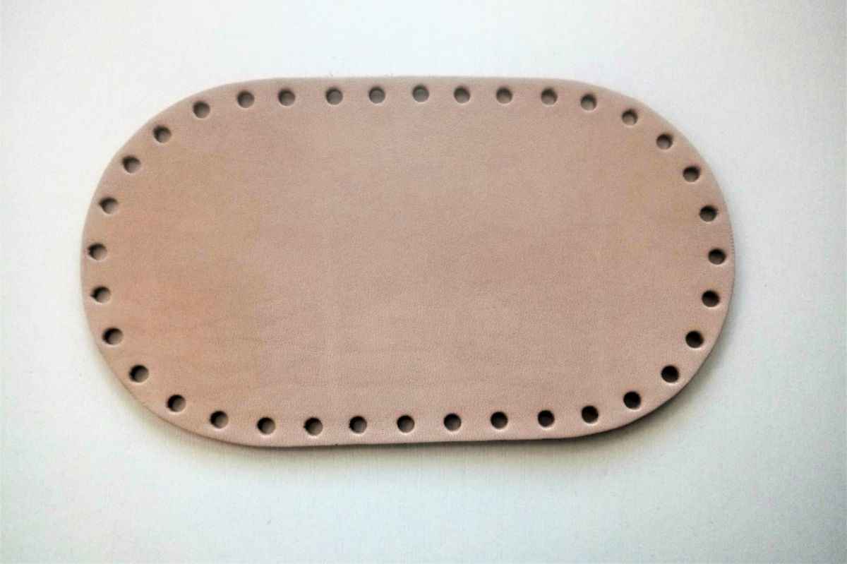 Dno- spód DIY torebki z naturalnej skóry Jucht - 18x10 cm ( Crust )