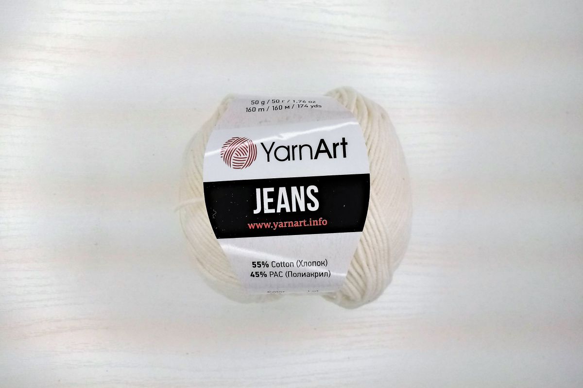 Włóczka YarnArt Jeans - 03 (kremowa)