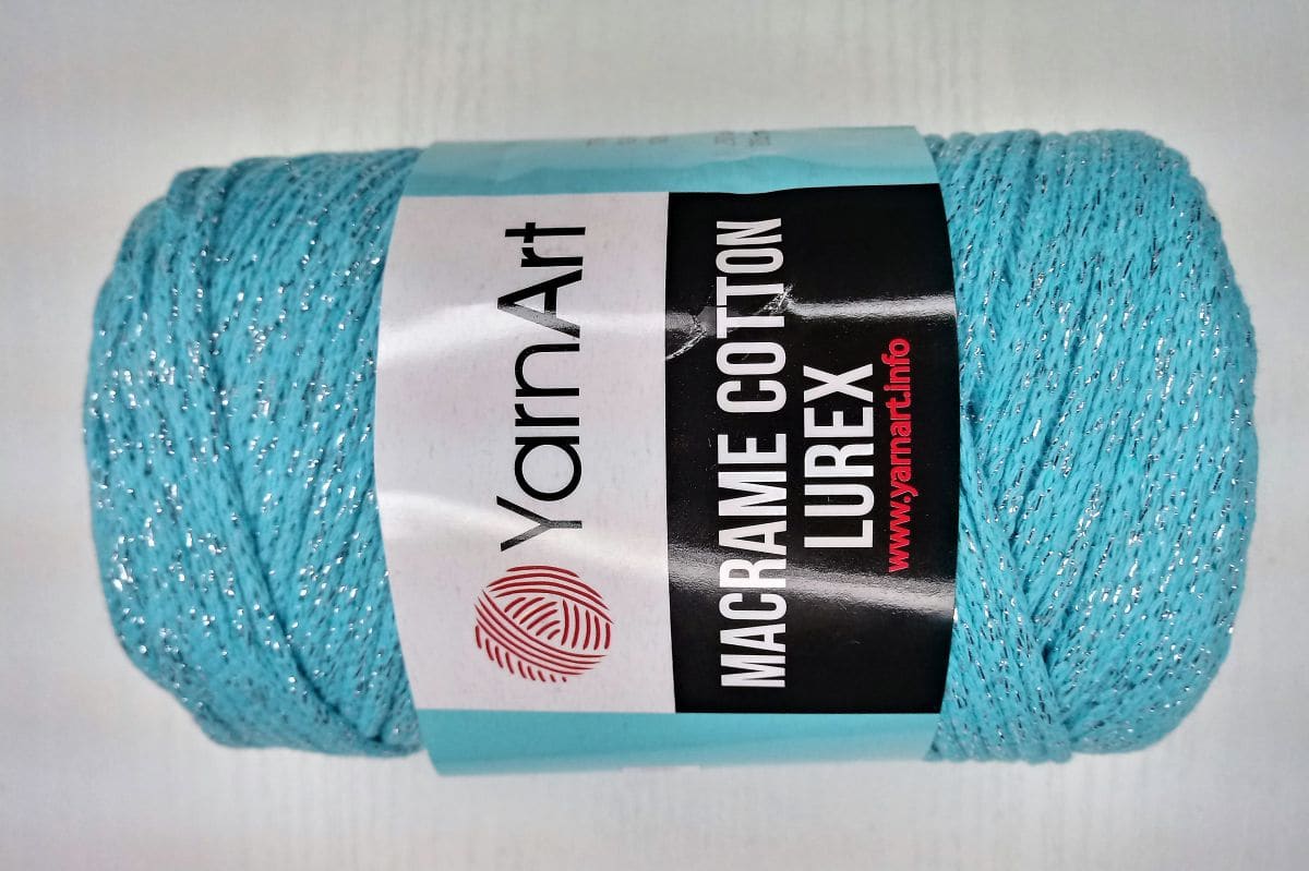 Sznurek YarnArt  Macrame cotton lurex-733 (niebieski)