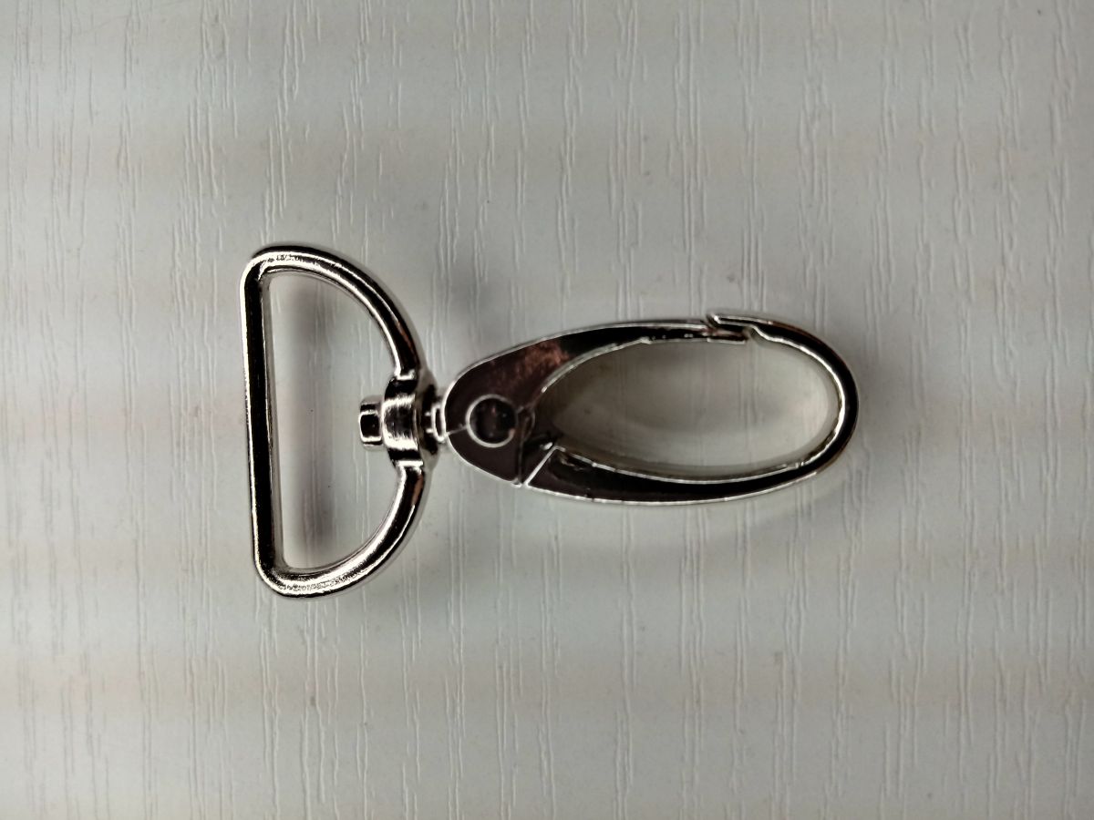 Karabińczyk metalowy do torebki kolor srebrny - 25mm ( 2 szt )