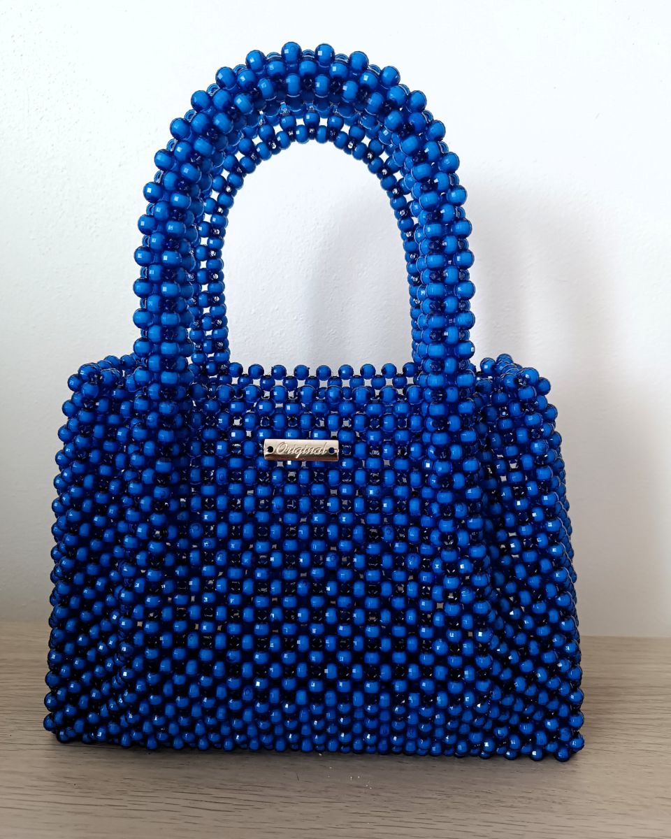Rękodzieło z koralików - Torebka Glamour Blue