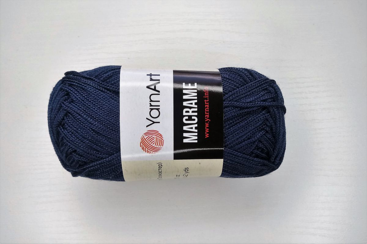 Sznurek poliestrowy YarnArt Macrame 1,5 mm -162 (granatowy )