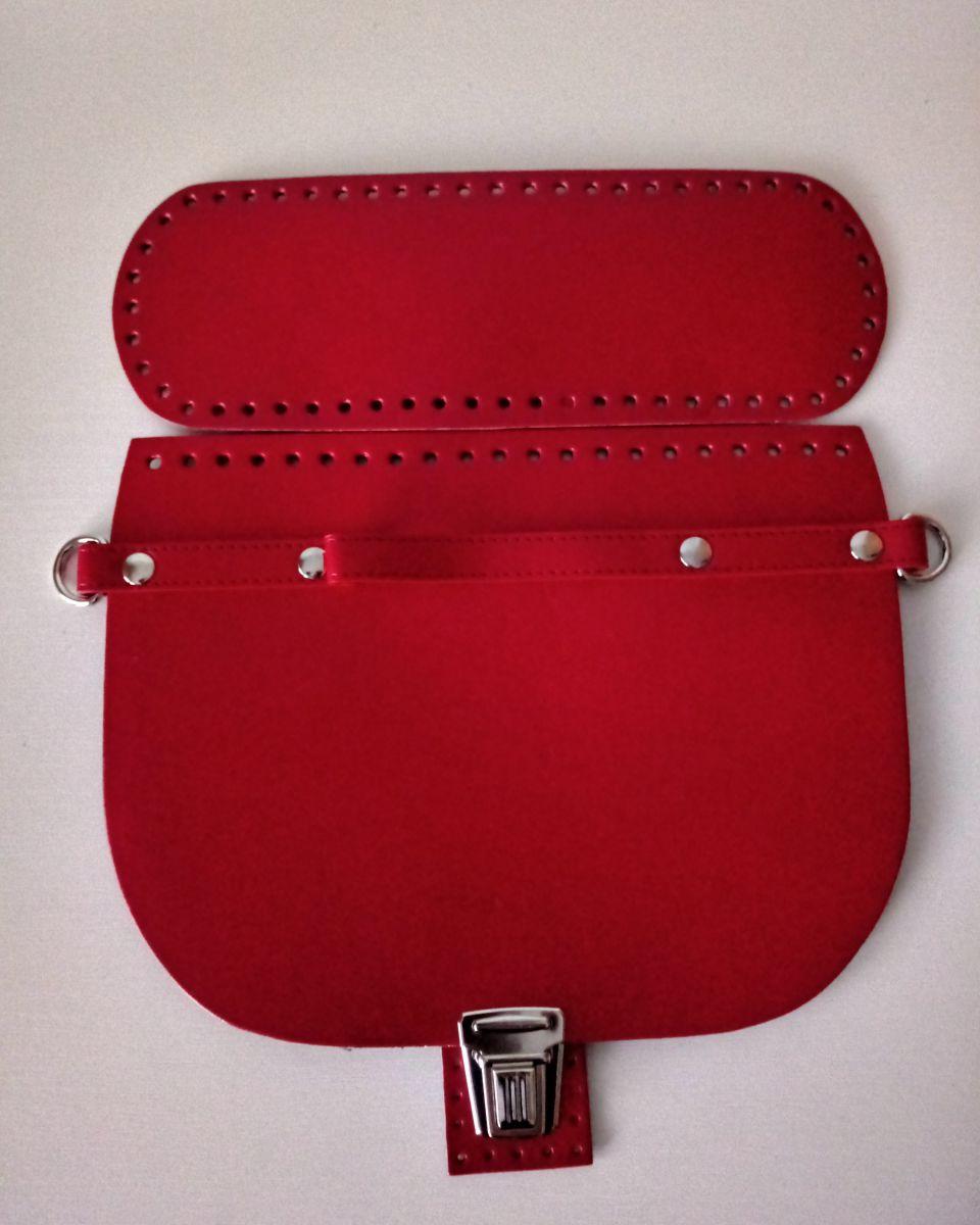 Zestaw do wyrobu torebki klapka + dno - (czerwony)
