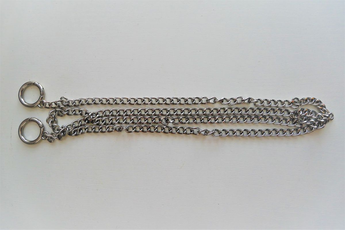 Łańcuszek do torebki z okrągłym karabińczykiem -120 cm ( nikiel-srebrny)