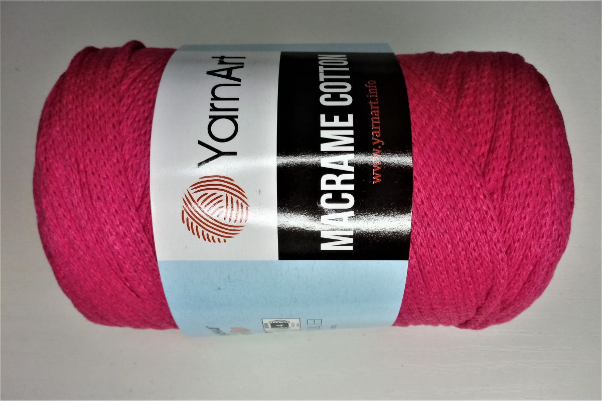 Sznurek bawełniany YarnArt Macrame cotton- 803 (neonowy róż)