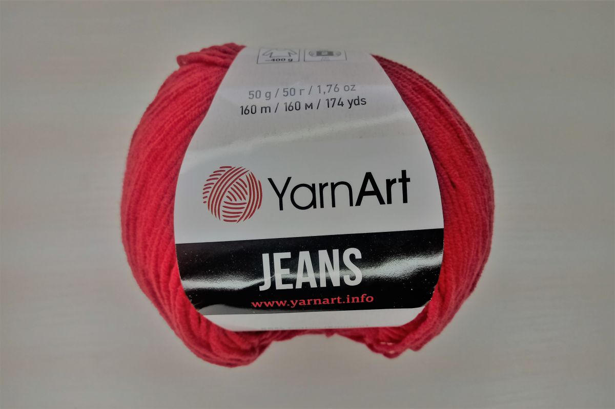 Włóczka YarnArt Jeans - 90 ( czerwona )