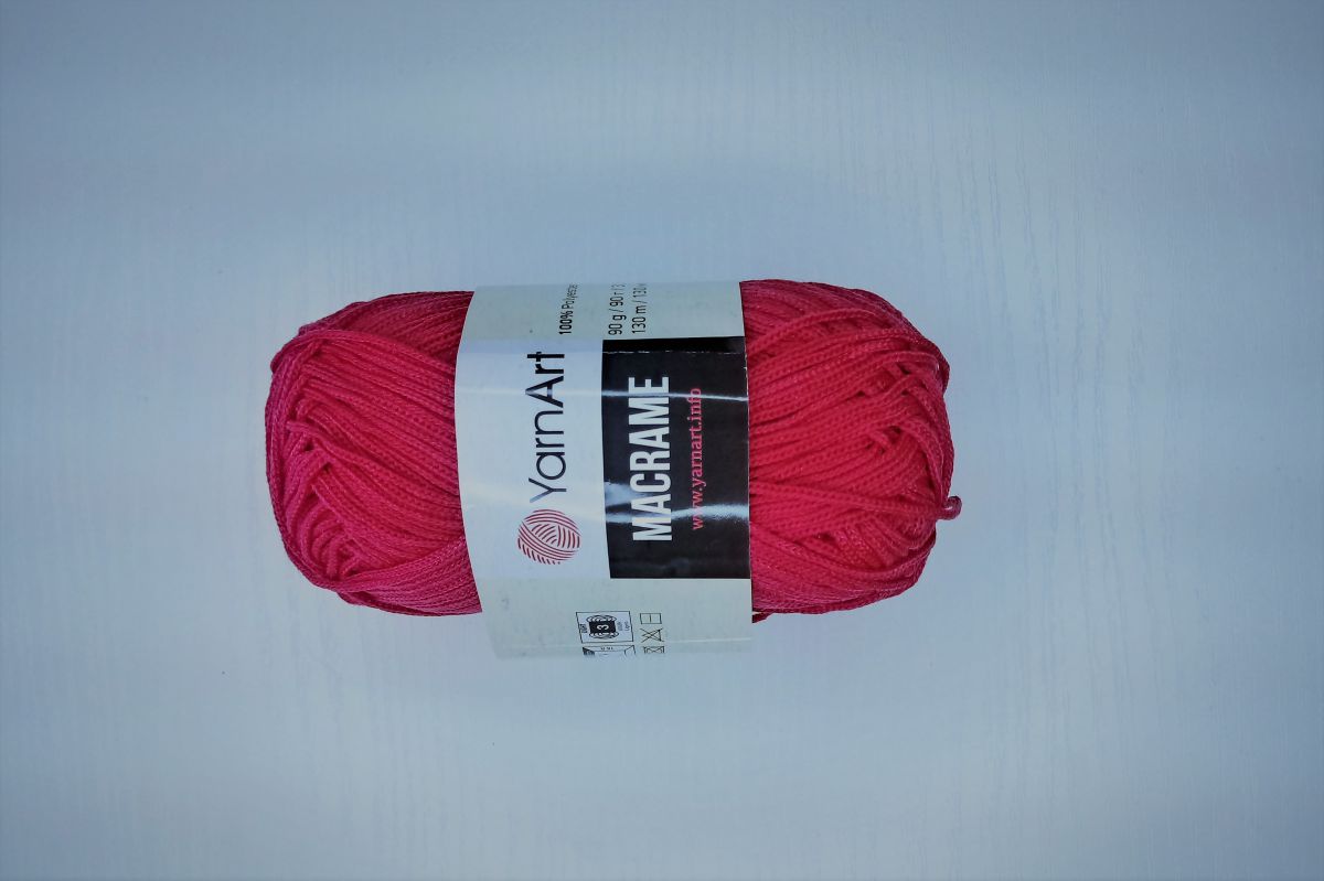 Sznurek do torebek YarnArt Macrame 1,5 mm -163 ( czerwony)