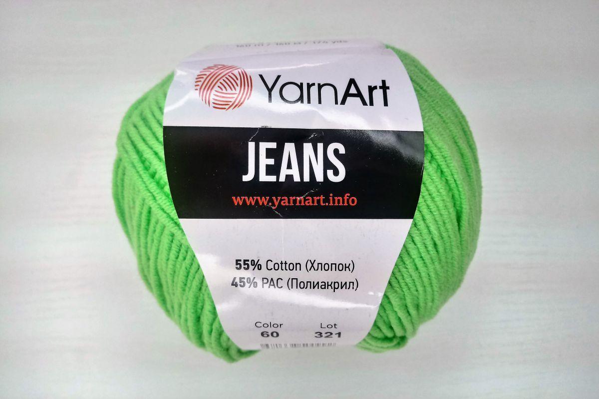 Włóczka YarnArt Jeans - 60 (zielony neonowy)