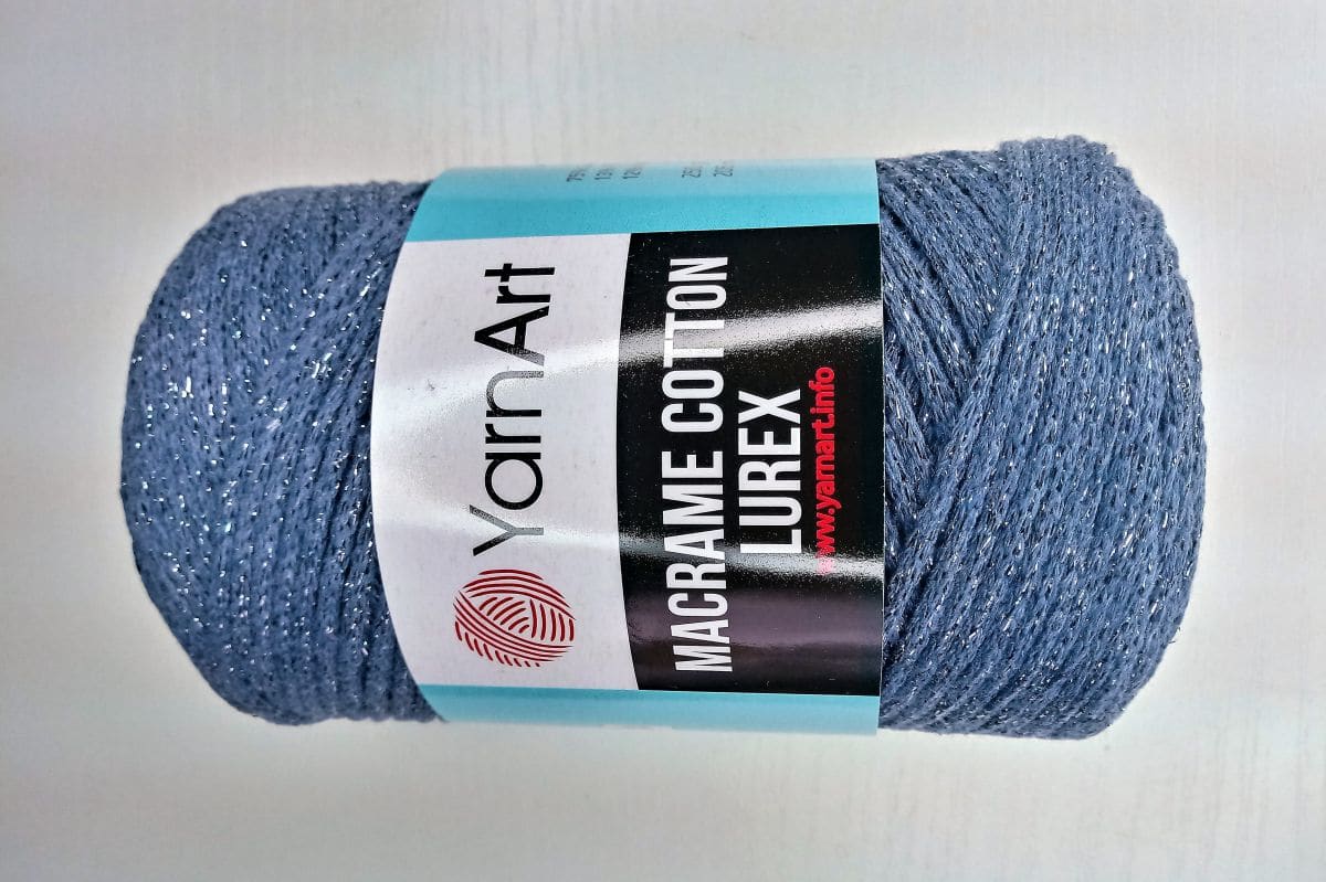 Sznurek YarnArt Macrame cotton lurex-730 (szaro-niebieski)