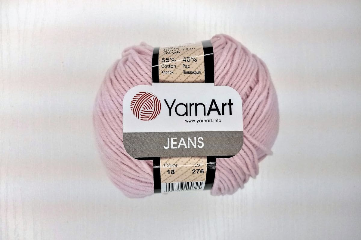 WŁÓCZKA YarnArt Jeans - 0018 (pudrowy róż)